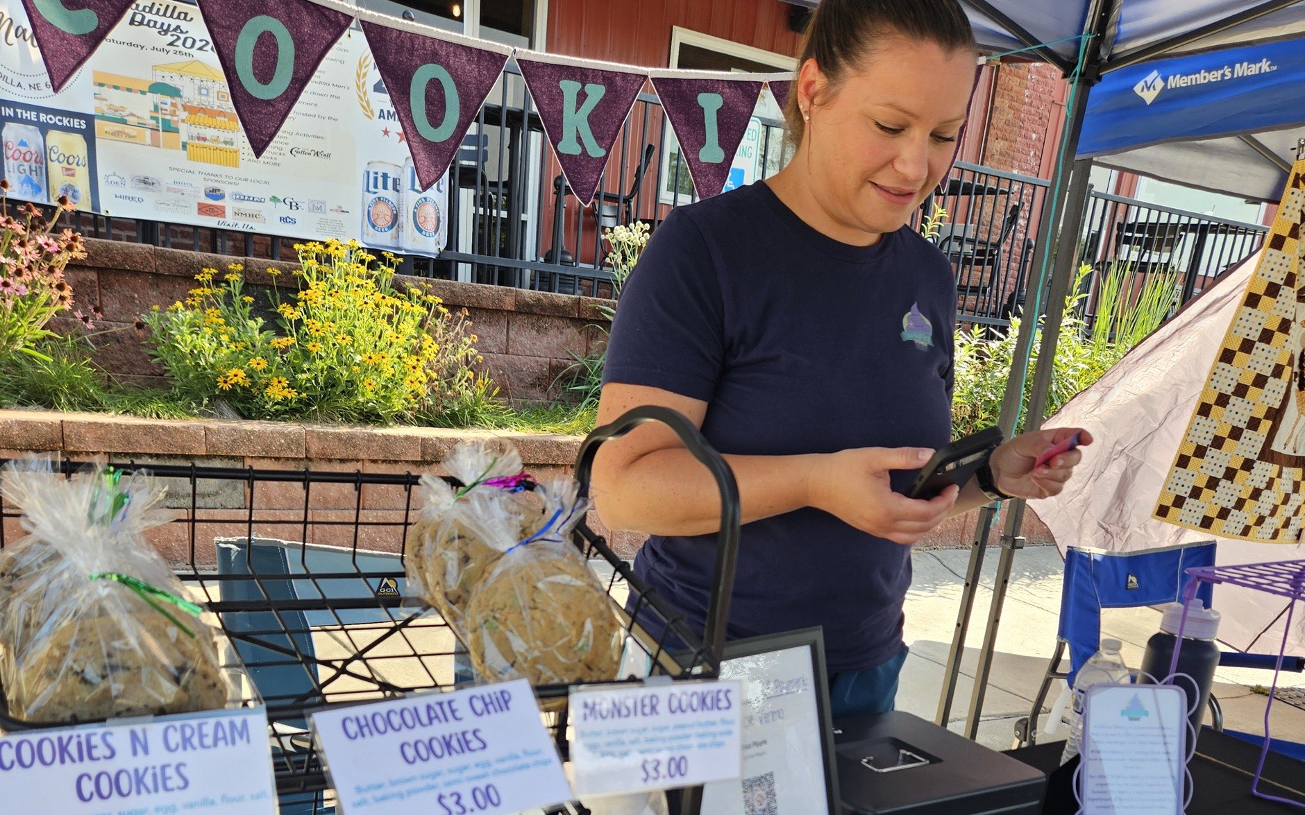 Vendor booths at the Main Street Crawl in Unadilla, Nebraska