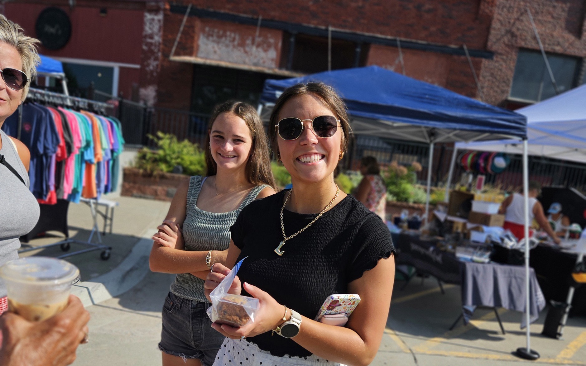 Shoppers enjoying the Main Street Crawl at Small Town Saturdays in Unadilla, Nebraska